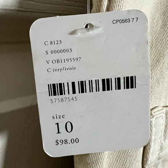 Free People Wide-Leg Cream Trouser Chino Pants with Patch Pockets - Picture 10 of 10